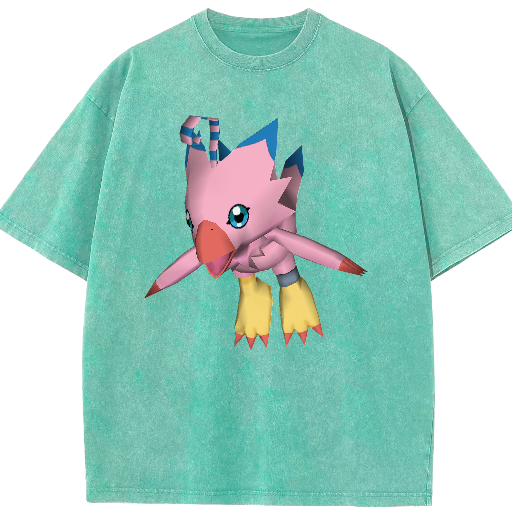 （画像用） Digimon デジタルモンスター/デジモン 綿100% ヴィンテージ風 半袖Tシャツ（フロントプリント）
